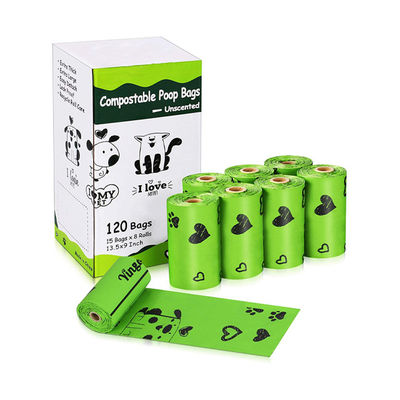 ভালো দাম কাস্টম কর্ন স্টার্চ-ভিত্তিক বায়োডেগ্রেডেবল ইকো-বন্ধুত্বপূর্ণ আউটডোর পোষা প্রাণী কুকুরের poo আবর্জনা ব্যাগ অনলাইন