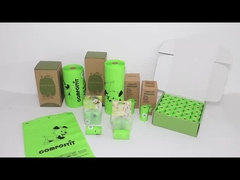 কাস্টমাইজযোগ্য ফ্ল্যাট টপ কম্পোস্টেবল পোষা প্রাণী বর্জ্য ব্যাগ খুচরা বাক্স প্যাক করা